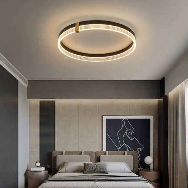Modern Luxury Aluminum Acrylic Geometric LED Flush Mount Ceiling Light For Bedroom & Living Room - Image 17