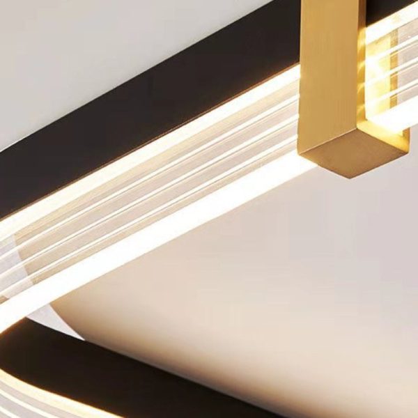 Modern Luxury Aluminum Acrylic Geometric LED Flush Mount Ceiling Light For Bedroom & Living Room - Image 9