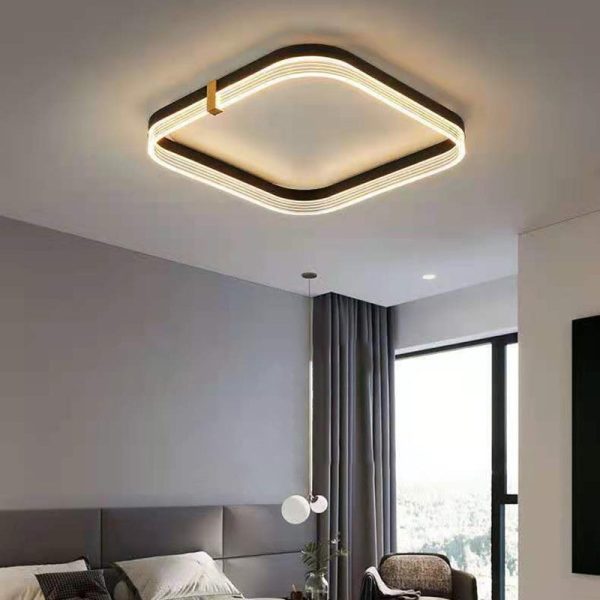 Modern Luxury Aluminum Acrylic Geometric LED Flush Mount Ceiling Light For Bedroom & Living Room - Image 18