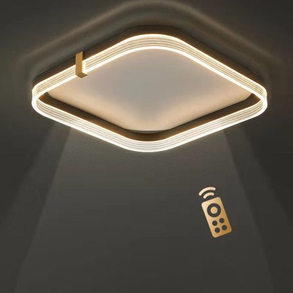 Modern Luxury Aluminum Acrylic Geometric LED Flush Mount Ceiling Light For Bedroom & Living Room - Image 16