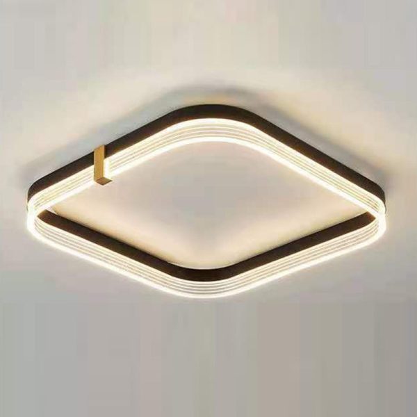 Modern Luxury Aluminum Acrylic Geometric LED Flush Mount Ceiling Light For Bedroom & Living Room - Image 11