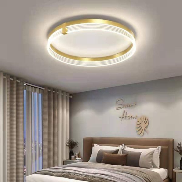 Modern Luxury Aluminum Acrylic Geometric LED Flush Mount Ceiling Light For Bedroom & Living Room - Image 19