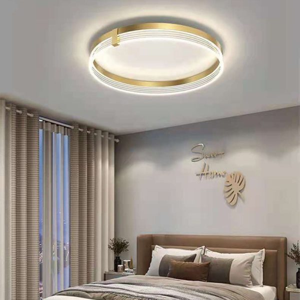 Modern Luxury Aluminum Acrylic Geometric LED Flush Mount Ceiling Light For Bedroom & Living Room - Image 12