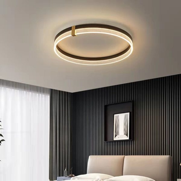 Modern Luxury Aluminum Acrylic Geometric LED Flush Mount Ceiling Light For Bedroom & Living Room - Image 15