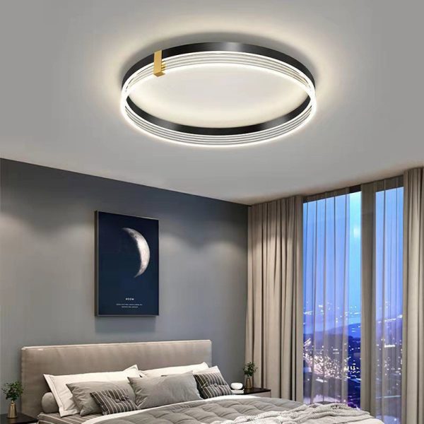 Modern Luxury Aluminum Acrylic Geometric LED Flush Mount Ceiling Light For Bedroom & Living Room - Image 2
