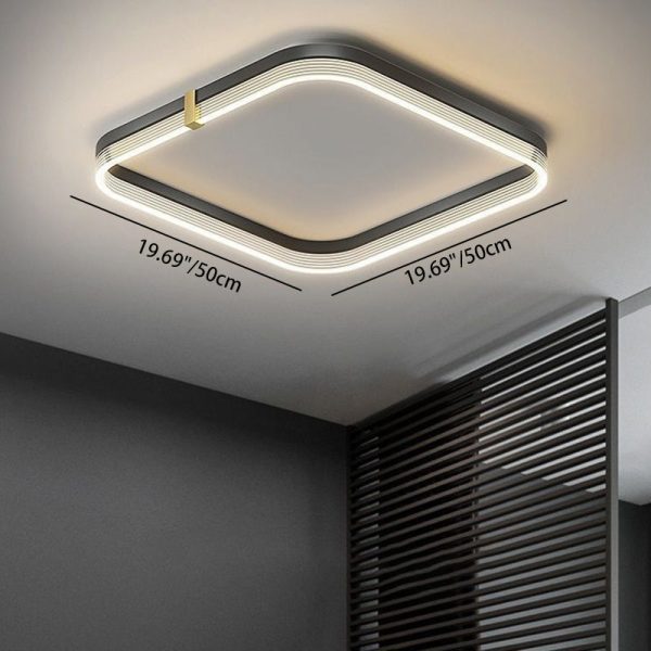 Modern Luxury Aluminum Acrylic Geometric LED Flush Mount Ceiling Light For Bedroom & Living Room - Image 5