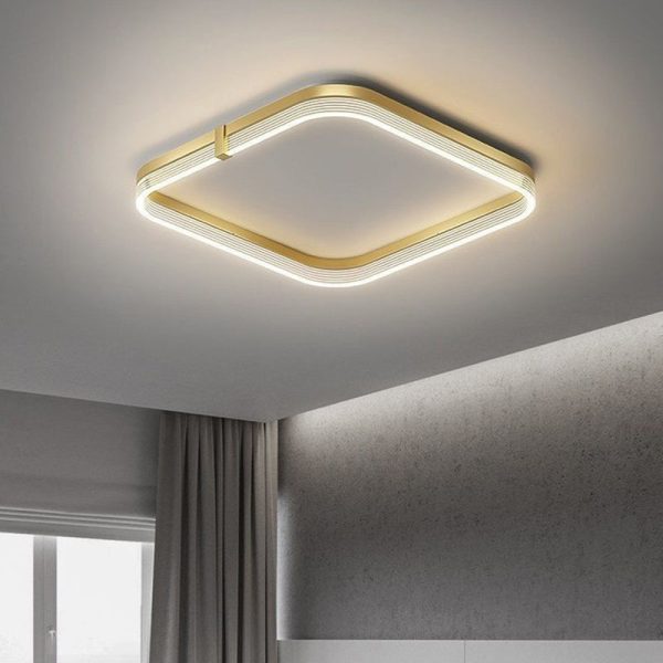 Modern Luxury Aluminum Acrylic Geometric LED Flush Mount Ceiling Light For Bedroom & Living Room - Image 20