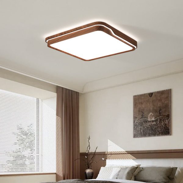 Modern Minimalist Iron & Acrylic Round Square Rectangle LED Flush Mount Ceiling Light For Bedroom & Living Room - Image 2