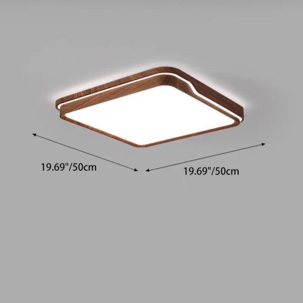 Modern Minimalist Iron & Acrylic Round Square Rectangle LED Flush Mount Ceiling Light For Bedroom & Living Room - Image 4