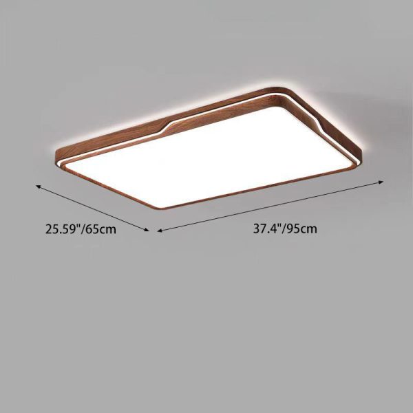 Modern Minimalist Iron & Acrylic Round Square Rectangle LED Flush Mount Ceiling Light For Bedroom & Living Room - Image 6