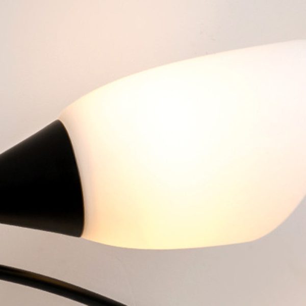 Contemporary Scandinavian Glass Iron Circular Floral Bud 4/6 Lights Semi-Flush Mount Ceiling Light For Bedroom And Living Room - Image 6