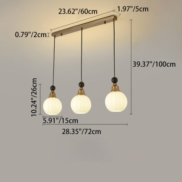 Traditional Chinese Glass Solid Wood Iron Copper Branching Round Curved 3/6/8-Light Chandelier For Bedroom & Living Room - Image 4