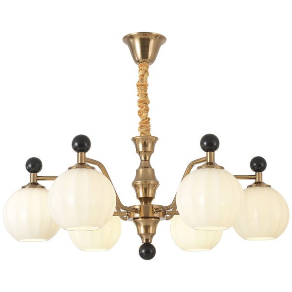 Traditional Chinese Glass Solid Wood Iron Copper Branching Round Curved 3/6/8-Light Chandelier For Bedroom & Living Room - Image 35