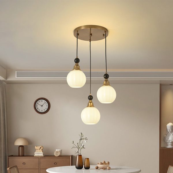 Traditional Chinese Glass Solid Wood Iron Copper Branching Round Curved 3/6/8-Light Chandelier For Bedroom & Living Room - Image 18