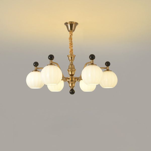 Traditional Chinese Glass Solid Wood Iron Copper Branching Round Curved 3/6/8-Light Chandelier For Bedroom & Living Room - Image 29