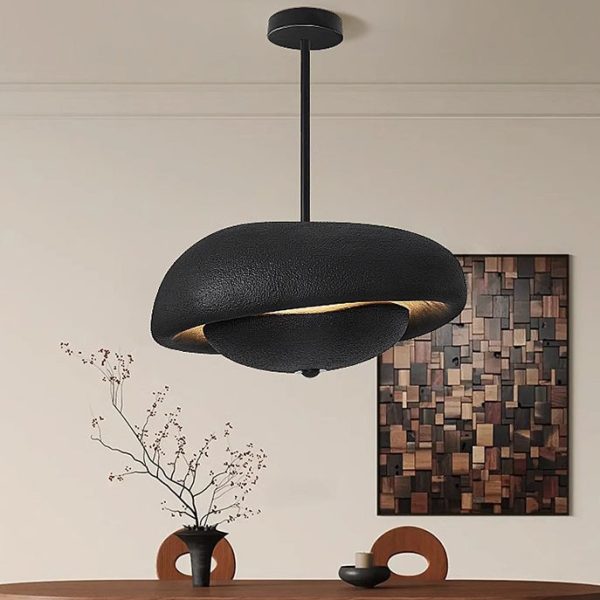 Traditional Japanese Resin Irregular Round 3-Light Chandelier For Bedroom & Living Room - Image 14