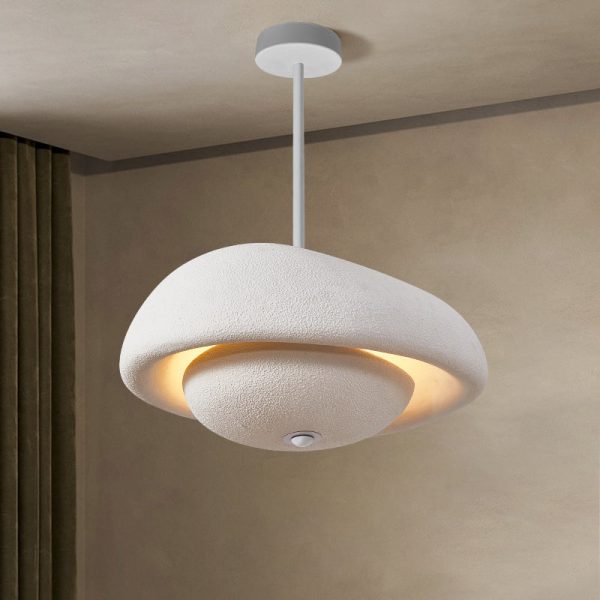 Traditional Japanese Resin Irregular Round 3-Light Chandelier For Bedroom & Living Room - Image 16