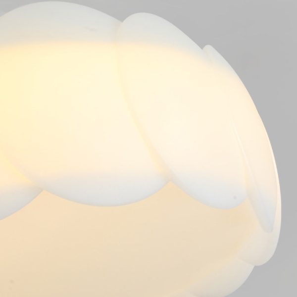 Contemporary Creative Metal PE Round Wave LED Semi-Flush Mount Ceiling Light For Bedroom & Living Room - Image 7