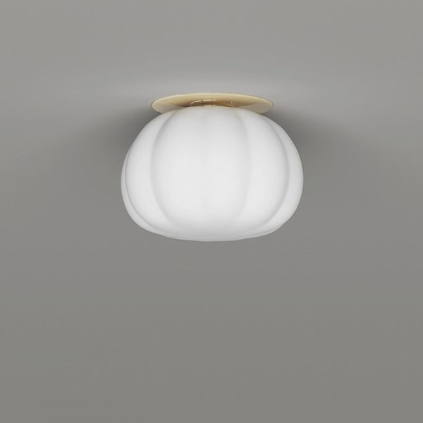 Modern Minimalist PE Iron Pumpkin Round LED Semi-Flush Mount Ceiling Light For Bedroom & Living Room - Image 21