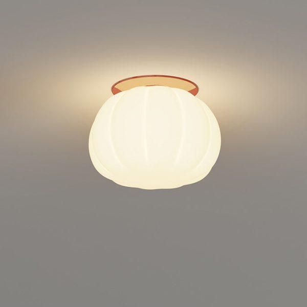 Modern Minimalist PE Iron Pumpkin Round LED Semi-Flush Mount Ceiling Light For Bedroom & Living Room - Image 19