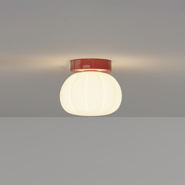 Modern Minimalist PE Iron Pumpkin Round LED Semi-Flush Mount Ceiling Light For Bedroom & Living Room - Image 17