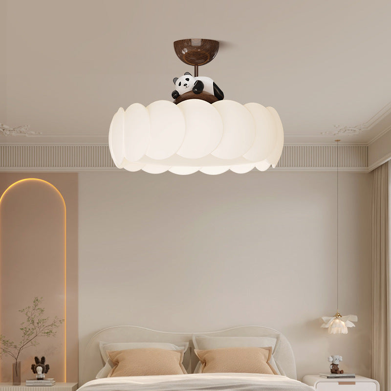 BS-Lighting-AW02053-18.jpg Modern Art Deco PE Iron Bear Bubble Round LED Semi-Flush Mount Ceiling Light For Bedroom & Living Room - Image 1