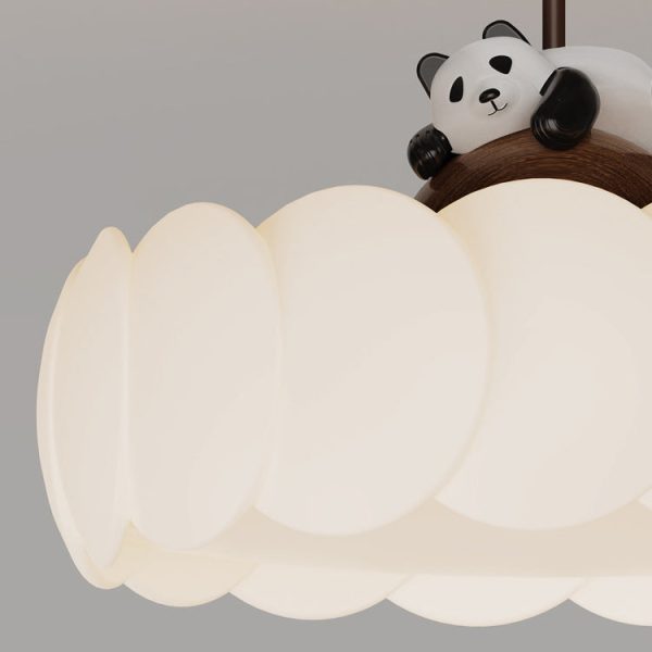 Modern Art Deco PE Iron Bear Bubble Round LED Semi-Flush Mount Ceiling Light For Bedroom & Living Room - Image 7