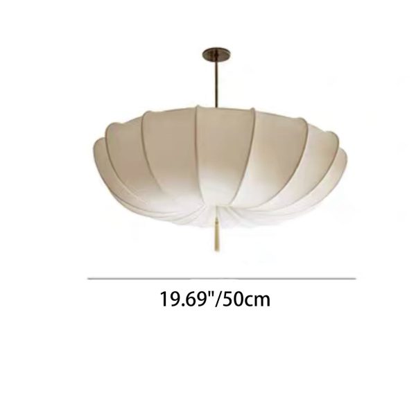 Traditional French Fabric Iron Pleated Tassel 3-Light Chandelier For Bedroom & Living Room - Image 4