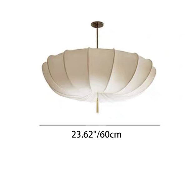 Traditional French Fabric Iron Pleated Tassel 3-Light Chandelier For Bedroom & Living Room - Image 5