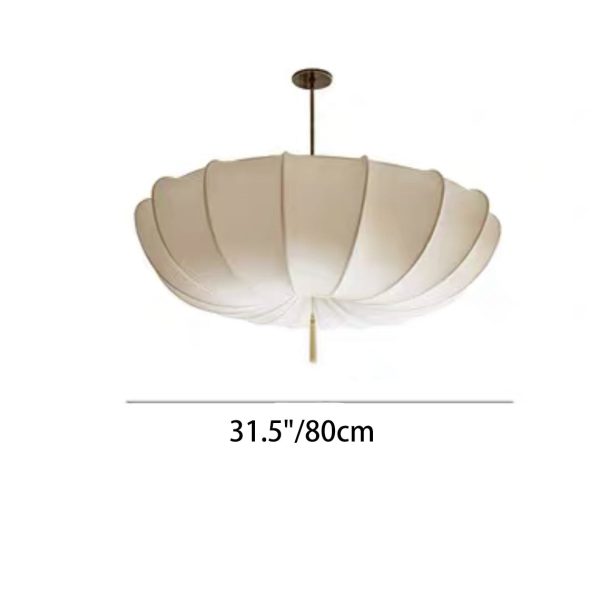 Traditional French Fabric Iron Pleated Tassel 3-Light Chandelier For Bedroom & Living Room - Image 6