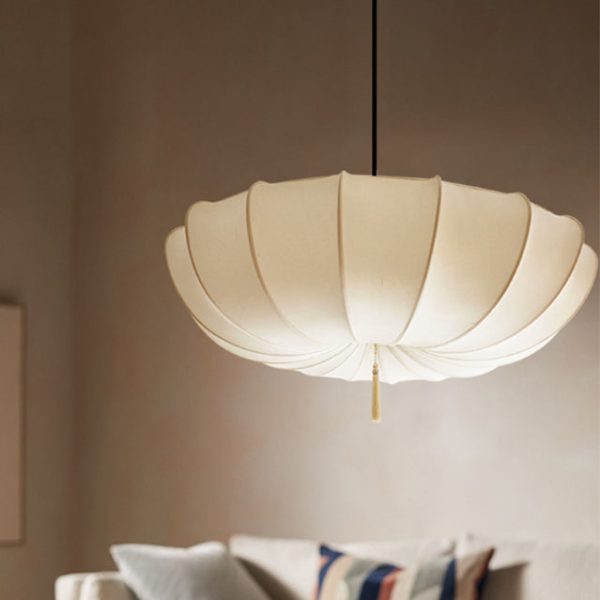 Traditional French Fabric Iron Pleated Tassel 3-Light Chandelier For Bedroom & Living Room - Image 10