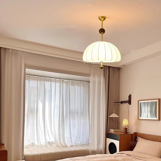 BS-Lighting-AW02058-11.jpg Traditional French Fabric Wood Metal Fan Pattern 3/5-Light Semi-Flush Mount Ceiling Light For Bedroom & Living Room - Image 1