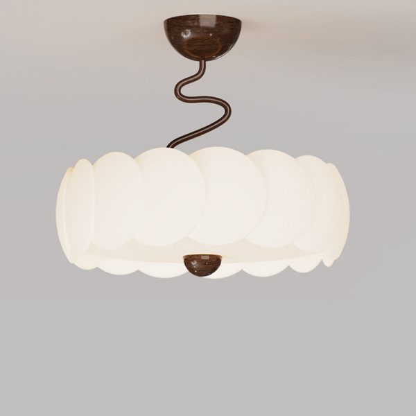 Modern Minimalist PE Iron Curved Round LED Semi-Flush Mount Ceiling Light For Bedroom & Living Room - Image 16