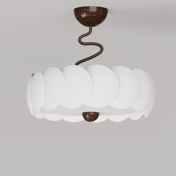 Modern Minimalist PE Iron Curved Round LED Semi-Flush Mount Ceiling Light For Bedroom & Living Room - Image 17