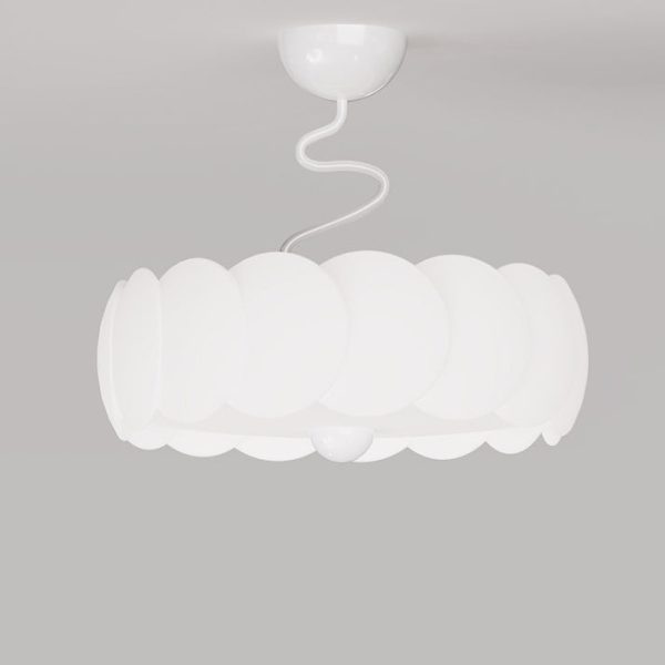 Modern Minimalist PE Iron Curved Round LED Semi-Flush Mount Ceiling Light For Bedroom & Living Room - Image 19