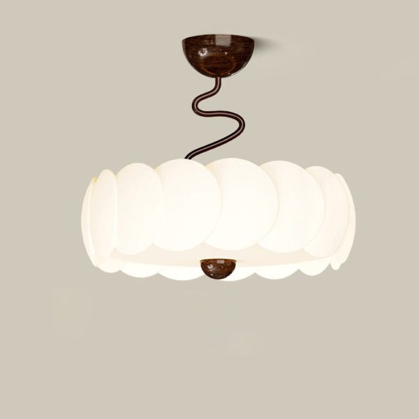 Modern Minimalist PE Iron Curved Round LED Semi-Flush Mount Ceiling Light For Bedroom & Living Room - Image 15