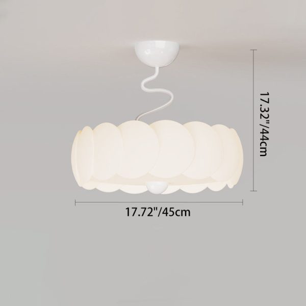 Modern Minimalist PE Iron Curved Round LED Semi-Flush Mount Ceiling Light For Bedroom & Living Room - Image 4
