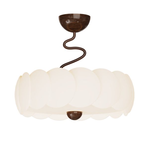 Modern Minimalist PE Iron Curved Round LED Semi-Flush Mount Ceiling Light For Bedroom & Living Room - Image 22