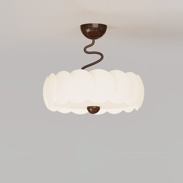 Modern Minimalist PE Iron Curved Round LED Semi-Flush Mount Ceiling Light For Bedroom & Living Room - Image 21