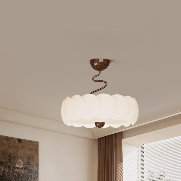 Modern Minimalist PE Iron Curved Round LED Semi-Flush Mount Ceiling Light For Bedroom & Living Room - Image 13