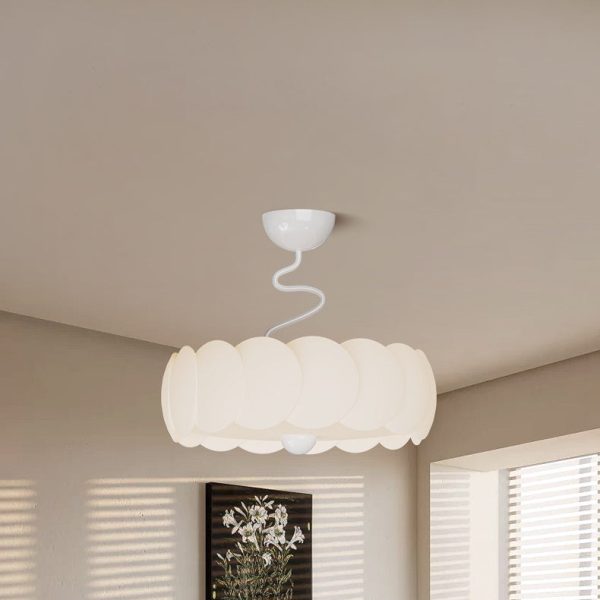 Modern Minimalist PE Iron Curved Round LED Semi-Flush Mount Ceiling Light For Bedroom & Living Room - Image 14