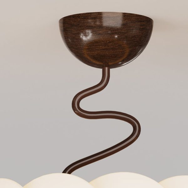 Modern Minimalist PE Iron Curved Round LED Semi-Flush Mount Ceiling Light For Bedroom & Living Room - Image 7