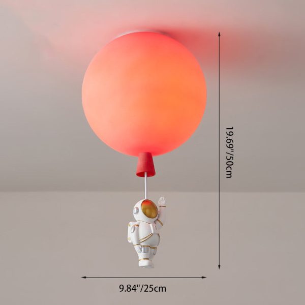Modern Art Deco Acrylic Astronaut Balloon Design 1-Light Semi-Flush Mount Ceiling Light For Bedroom & Living Room - Image 5