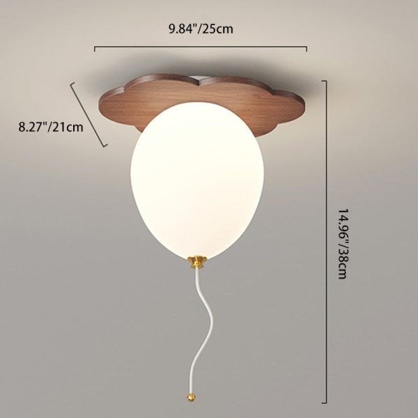 Contemporary Creative PE Rubberwood Balloon Animal Flower LED Semi-Flush Mount Ceiling Light For Bedroom & Living Room - Image 4