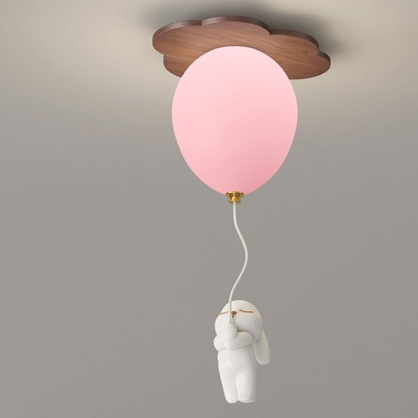 Contemporary Creative PE Rubberwood Balloon Animal Flower LED Semi-Flush Mount Ceiling Light For Bedroom & Living Room - Image 12