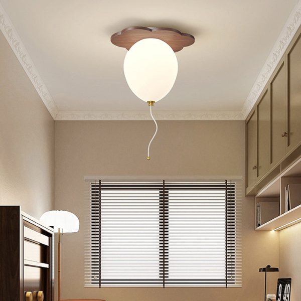 Contemporary Creative PE Rubberwood Balloon Animal Flower LED Semi-Flush Mount Ceiling Light For Bedroom & Living Room - Image 11
