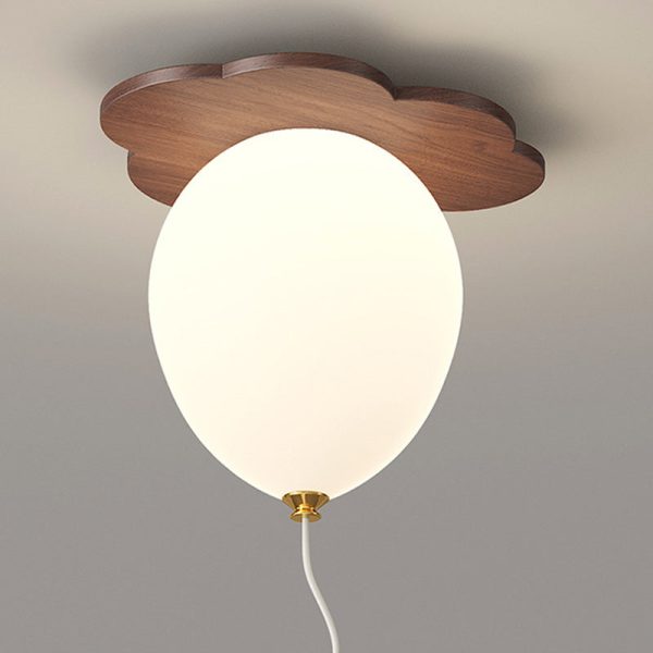 Contemporary Creative PE Rubberwood Balloon Animal Flower LED Semi-Flush Mount Ceiling Light For Bedroom & Living Room - Image 7