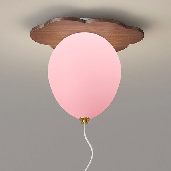 Contemporary Creative PE Rubberwood Balloon Animal Flower LED Semi-Flush Mount Ceiling Light For Bedroom & Living Room - Image 8