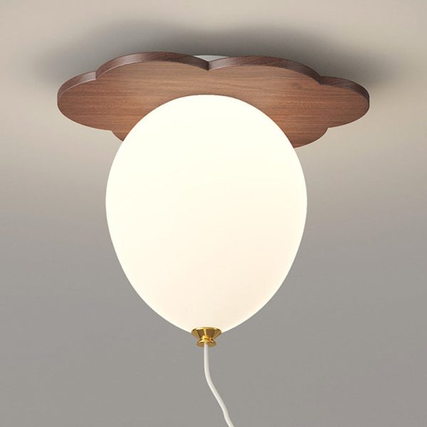 Contemporary Creative PE Rubberwood Balloon Animal Flower LED Semi-Flush Mount Ceiling Light For Bedroom & Living Room - Image 9