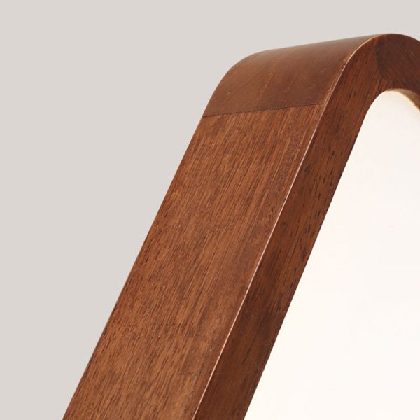 Traditional Chinese Acrylic Wood Metal Rectangular LED Flush Mount Ceiling Light For Living Room - Image 8